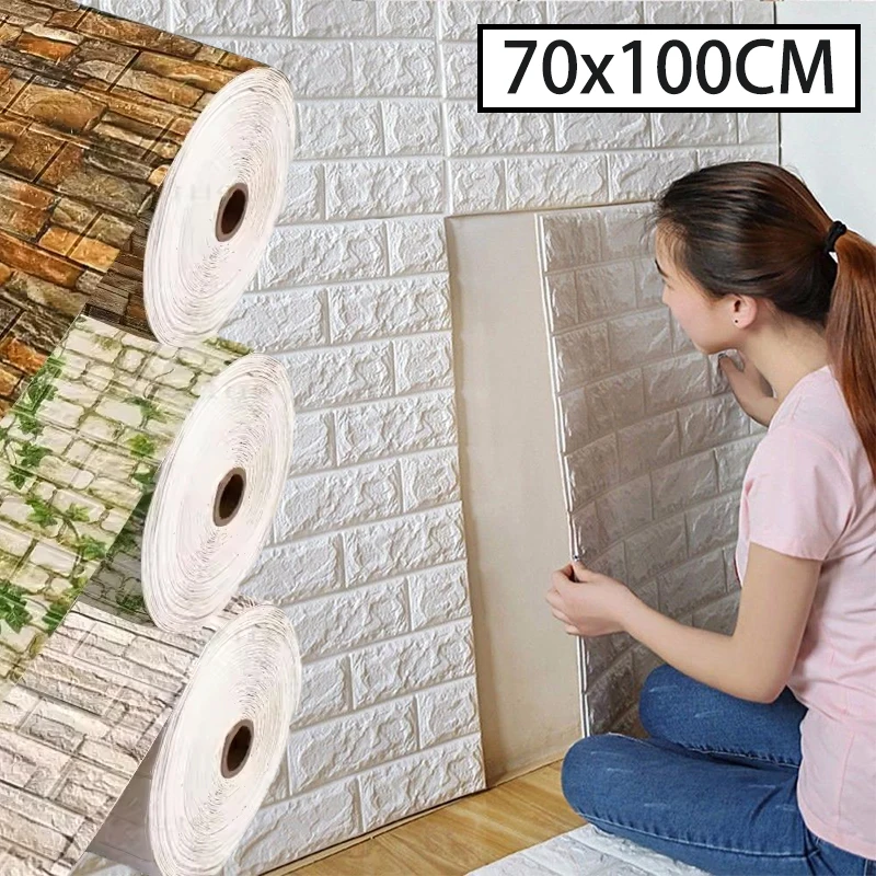 Różne naklejki ścienne 3D imitujące cegłę, samoprzylepne, z miękkiego piankowego materiału, do dekoracji kuchni, sypialni i salonu.