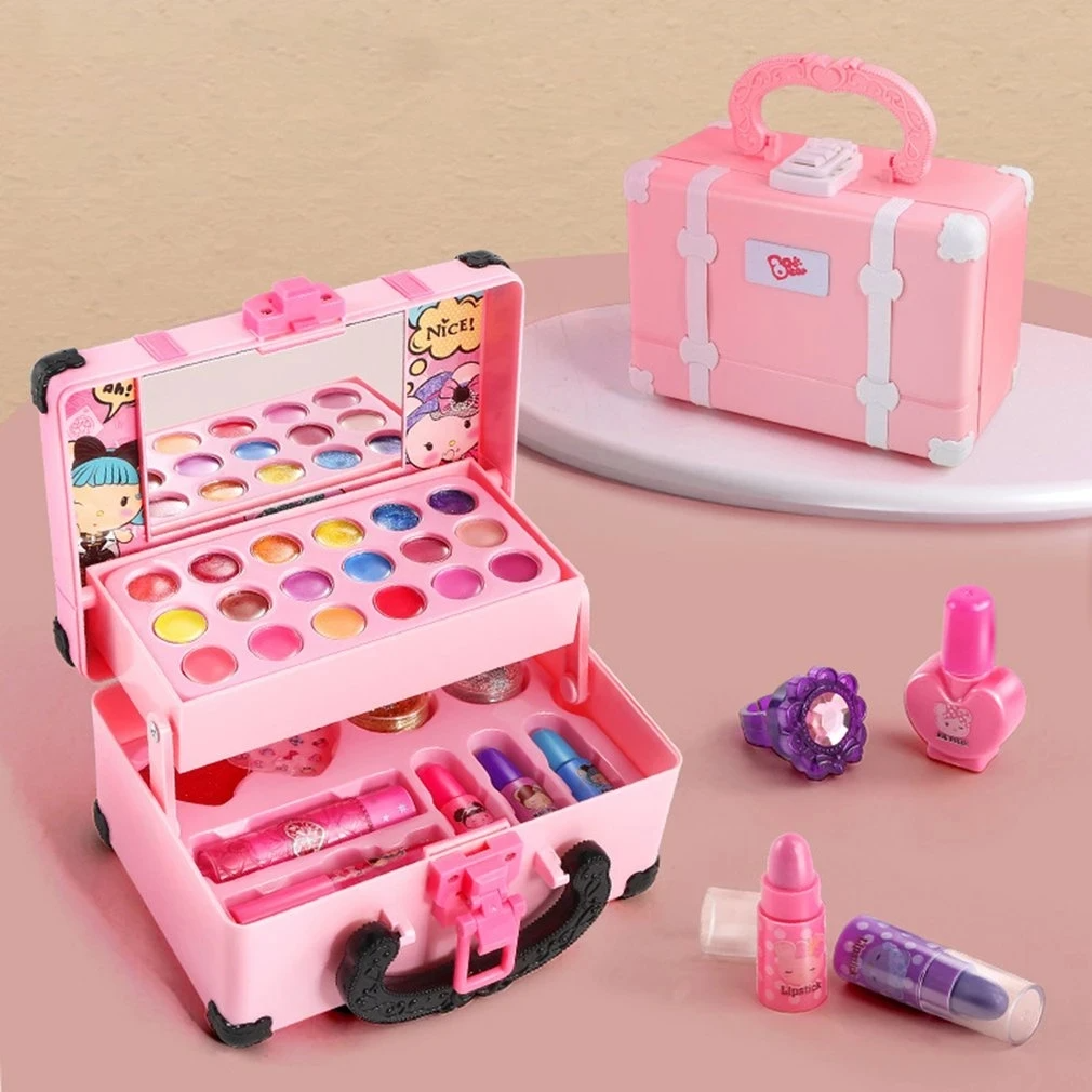 Cosmetici per trucco per bambini Scatola da gioco Trucco per principessa Giocattolo per ragazza Set da gioco Rossetto Ombretto Sicurezza Non tossico Giocattoli per bambini per ragazze