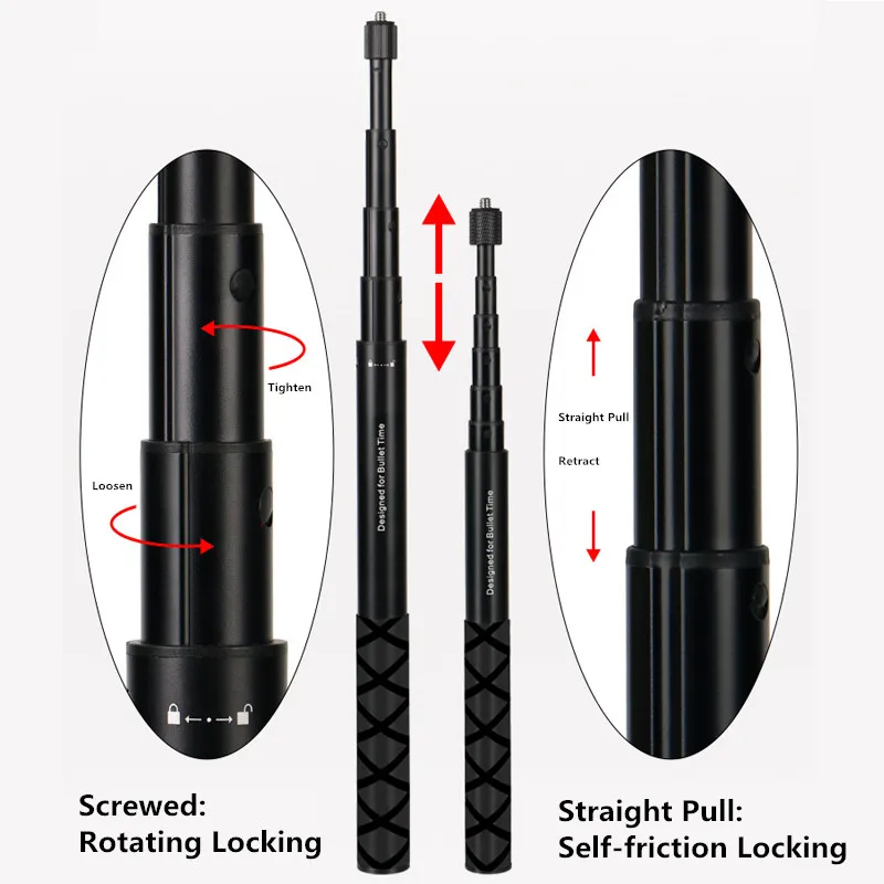 For Insta360 X5 X4 X3 Invisible Selfie Stick Extended Selfie Stick for GoPro 13 12 DJI Action 5 4 3 Camera Aluminum Stand