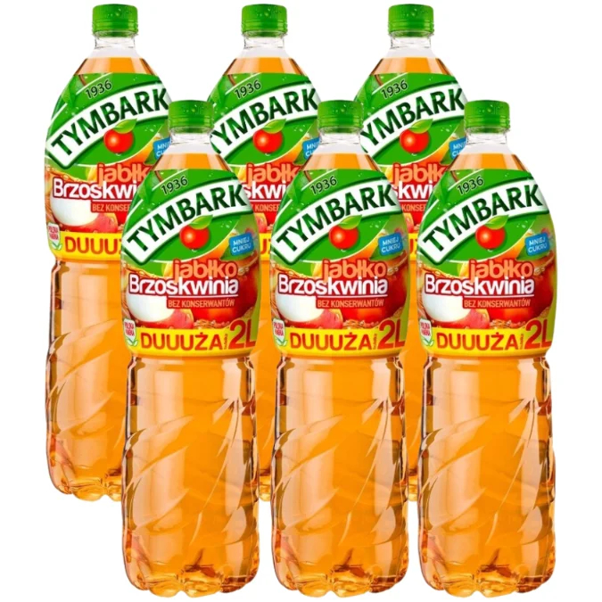 Tymbark Napój jabłko brzoskwinia 2 l x 6 sztuk