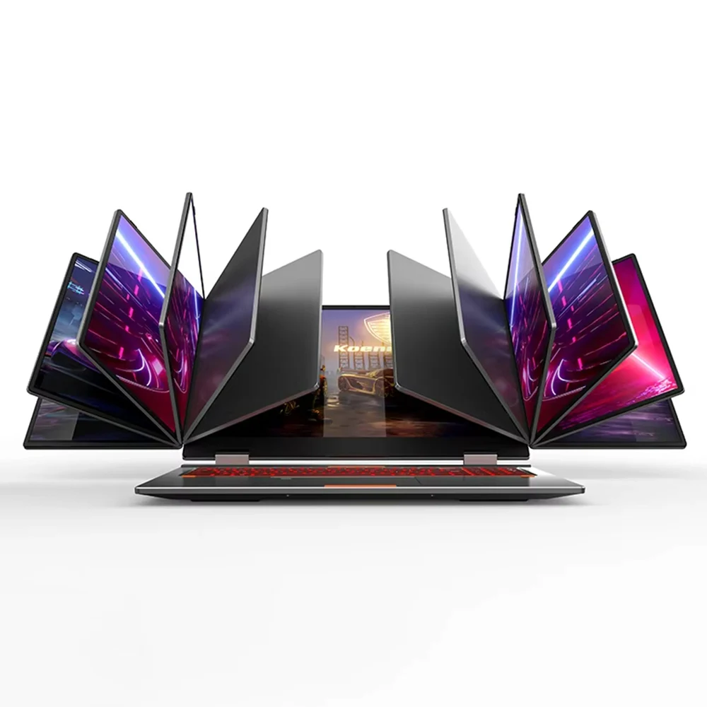 16+2*10.5 inch Triple Screen Gaming Laptop Intel Core i7 1260P 64GB RAM 2TB Notebook Fingerprint/Face Recognition Unlocking PC