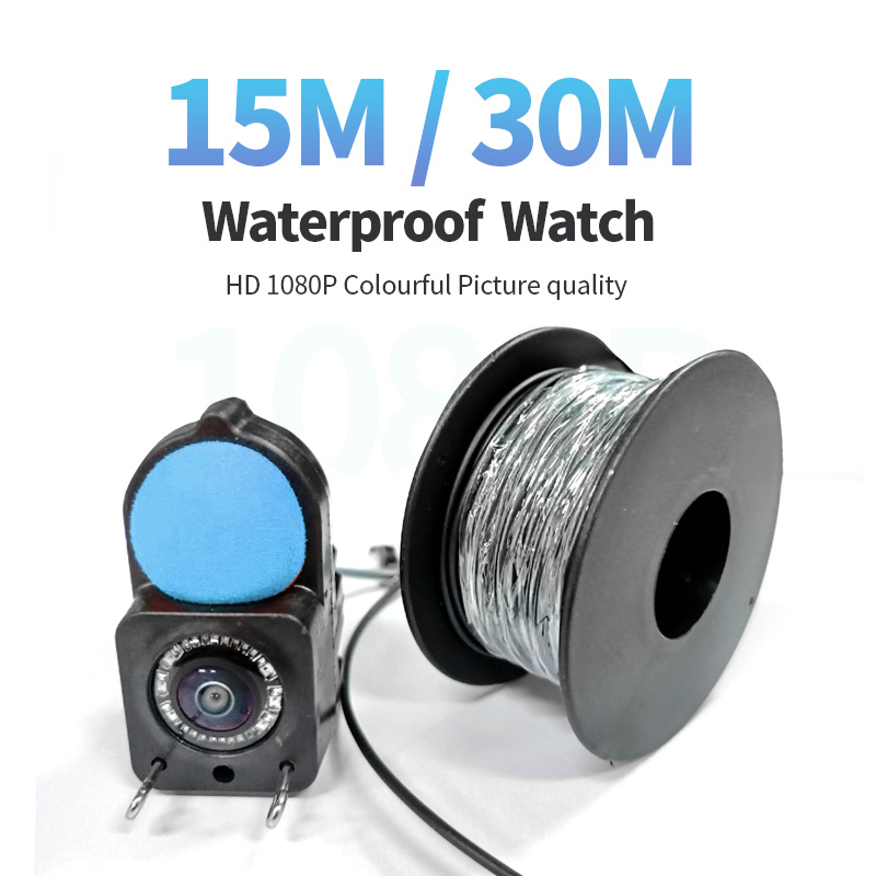 Localizador portátil da profundidade dos peixes com visão noturna, LCD subaquático, câmera portátil da pesca, 220 °, 1080p, 4,3"