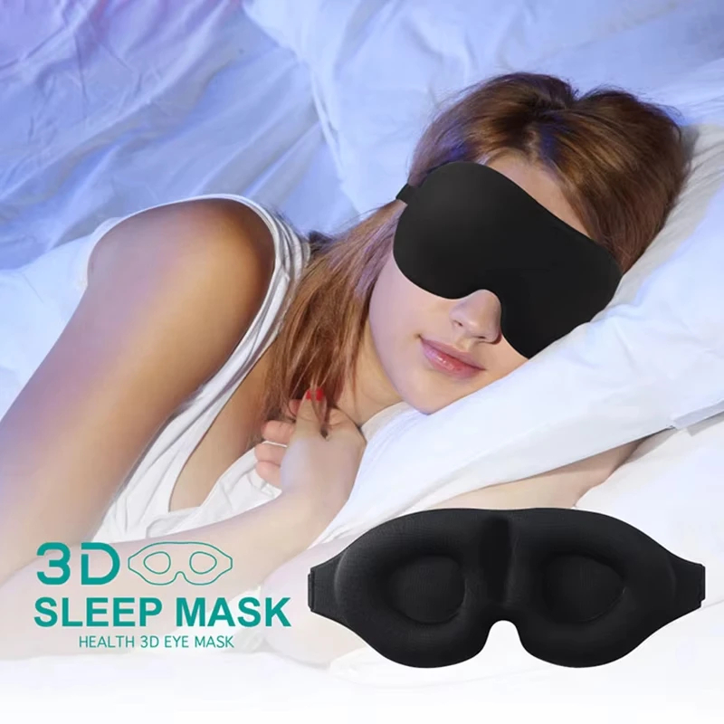 Contoured Sleep Eye Mask - 3D Concave Blindfold for Men & Women, Light Blocking Night Mask for Deep Sleep