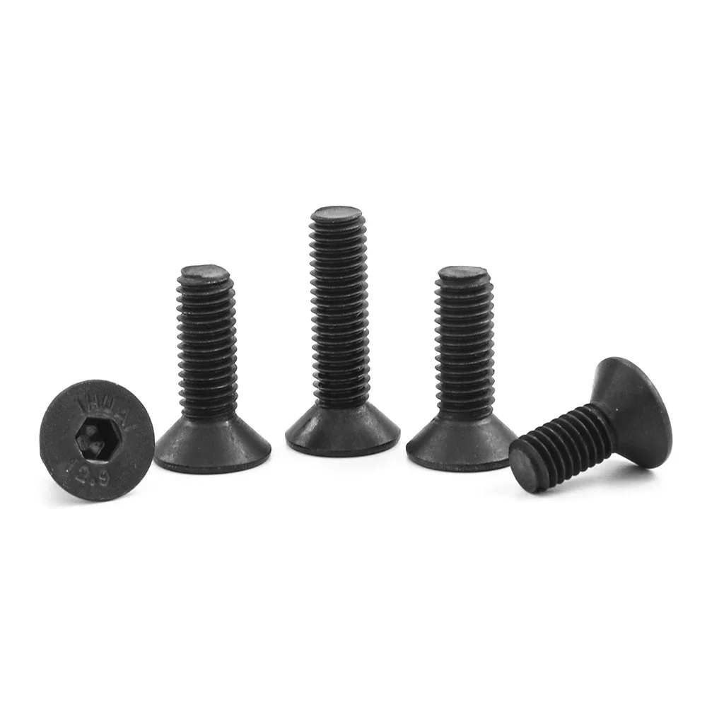 JUIDINTO 1-55 Chiếc Đầu Phẳng Allen Vít M2 M2.5 M3 M4 M5 12.9 Thép Carbon Lục Giác Tuýp Lục Giác đầu Dẹp Vặn Ốc Bu Lông Cho Đồ Nội Thất