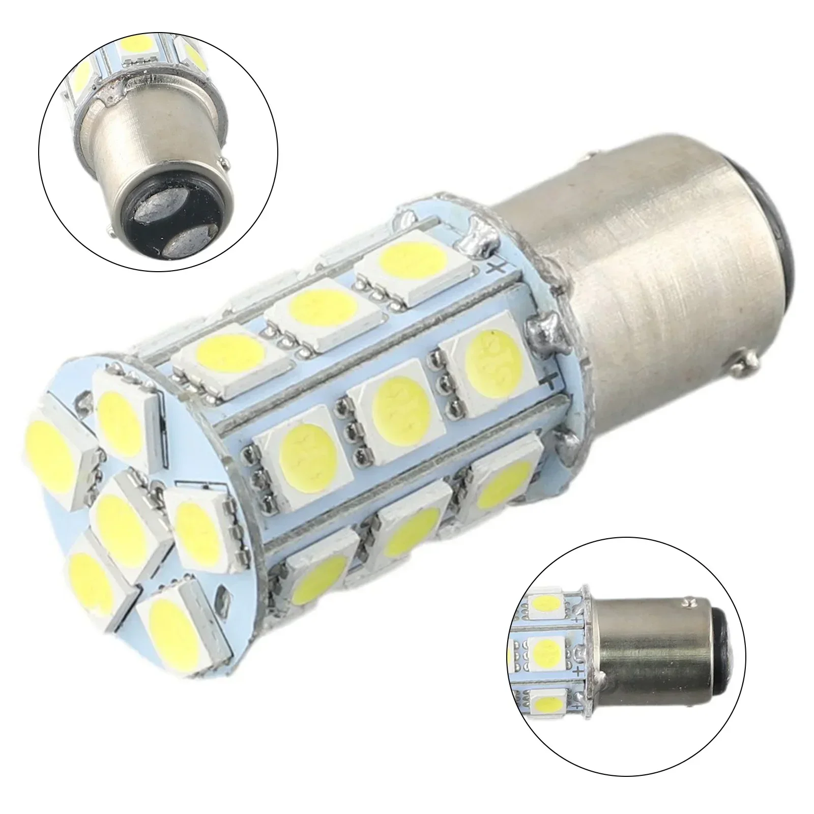 1 Uds blanco 27-SMD BA15D cabina barco marino bombillas de luces interiores LED 1004 1076 1142 luces interiores luces de freno traseras luces comunes
