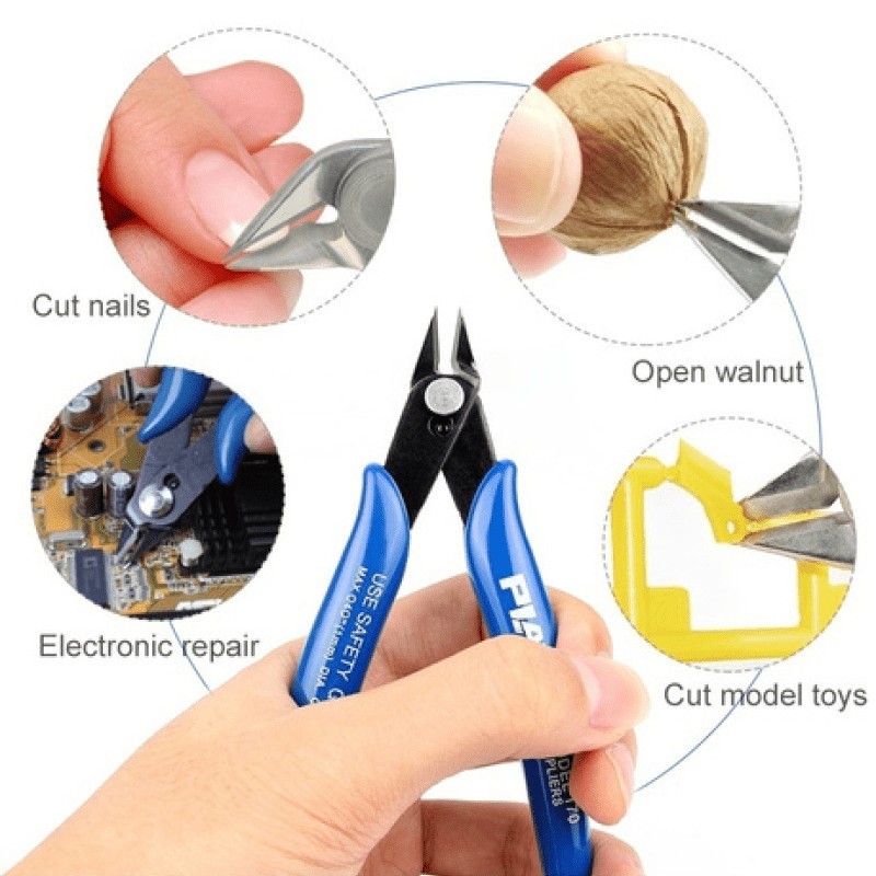 Pinze diagonali in acciaio ad alto contenuto di manganese da 1 pezzo, taglierine per cavi elettrici con cesoie laterali a pinza a filo, utensili manuali per il taglio