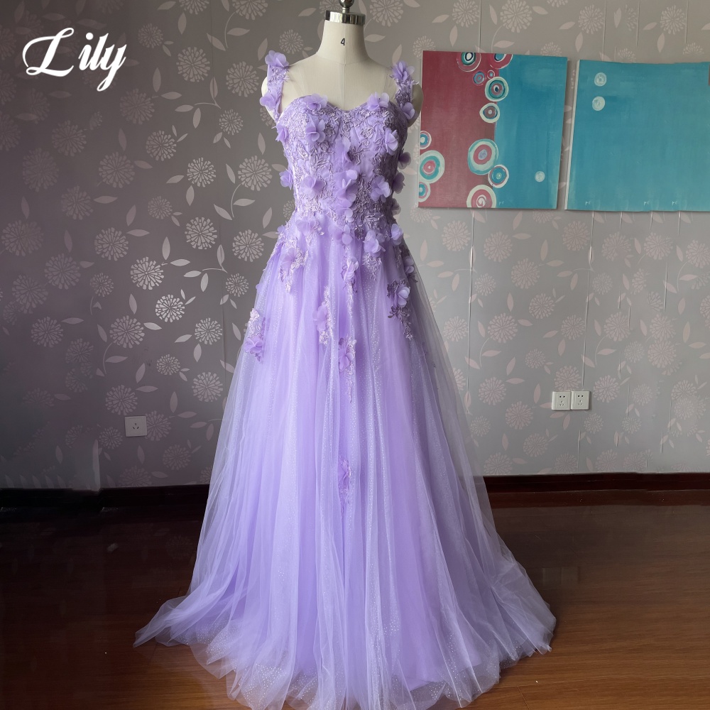 Lily roxo net vestidos de ocasião especial 3d flores querida vestido formal cinta de espaguete longo vestido de noite ngulini  roz intensa personalizado