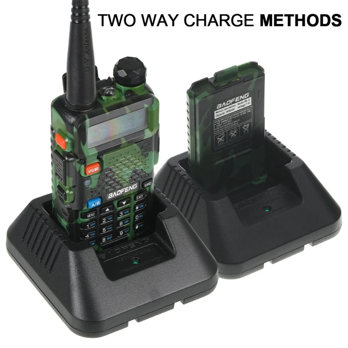 UV5R Walkie Talkie 5W Dual Band Ham Rádio em dois sentidos Vhf Uhf Rádio FM Transceptor portátil externo com plugue americano