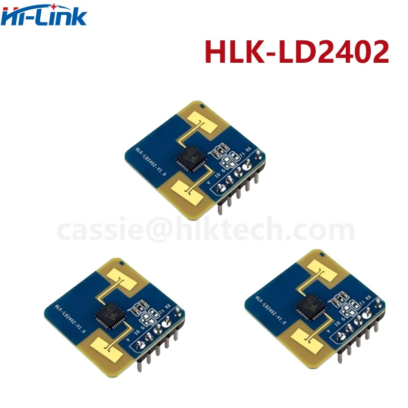 Hi-Link HLK-LD2402 24G Статическое обнаружение присутствия человеческого тела 7 м Датчик миллиметровой волны AIoT Радарный модуль Интерфейсы GPIO и UART