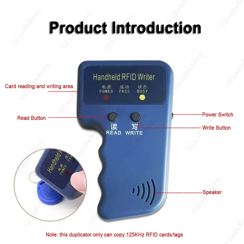 Smart Handheld RFID Reader 125Khz Key Copier TK4100 Badge Programmer T5577 EM4305 Token Clone Copy Duplicator EM4305 Writer