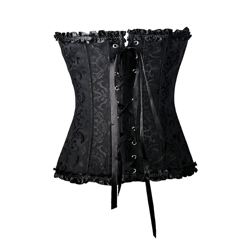 BurVogue Women Lace Up Sexy Floral Boned Corset Overbust Body Shaper BustierLingerie Bodyshaper Top Corsets Top