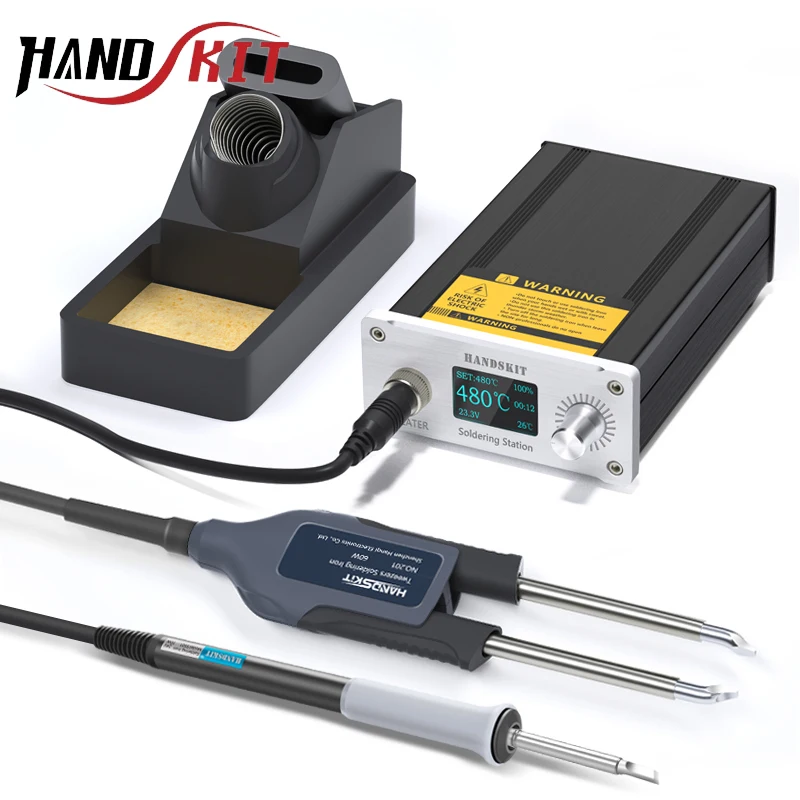 T12 สถานีบัดกรี STM 32 ชิปรุ่น 2.1 OLED ดิจิตอลปรับอุณหภูมิ 5pin การประสาน เหล็กจับหรือแหนบจับอัตโนมัติ SLEEP