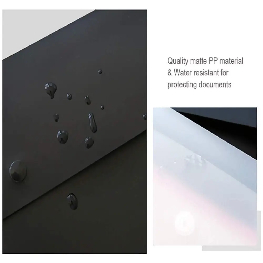 A4 A5 File Folder Pockets Jacket Plastic Envelope Flat Document Organizer with Snap Button Closure