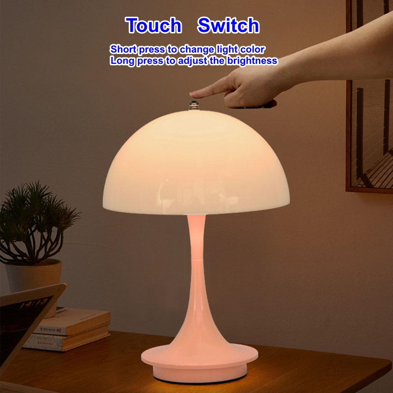 ワイヤレス小さなキノコ LED テーブルランプポータブル USB 充電タッチナイトライトベッドサイドホテルバーコーヒー装飾用