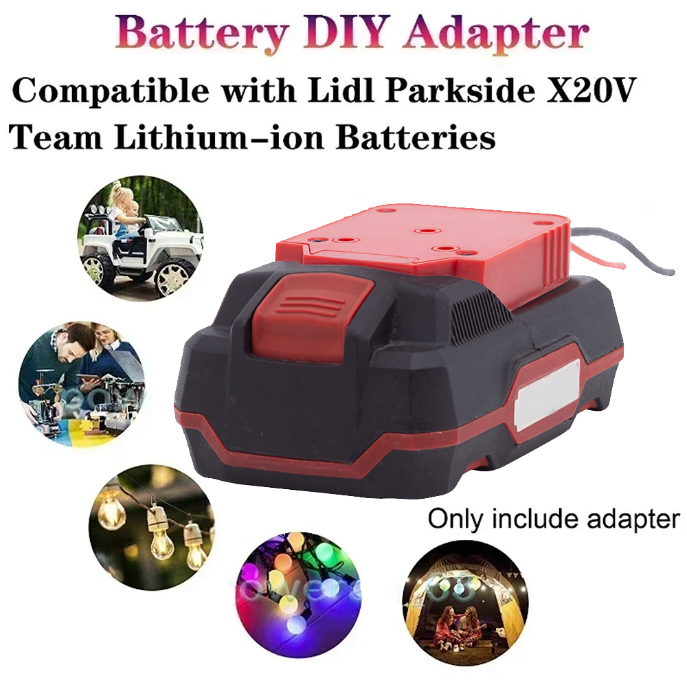 Адаптер «сделай сам» для литий-ионного аккумулятора Lidl Parkside X20V Team, провода 14AWG (батарейки в комплект не входят)