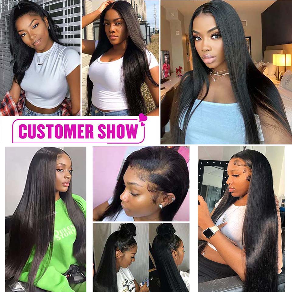 Gerade Weben Echthaar Extensions Bundles 28 30 32 Zoll Mit 13x4 Spitze Frontal Brasilianische Menschliche Spinnt Haar Verschluss 4x4 5x5