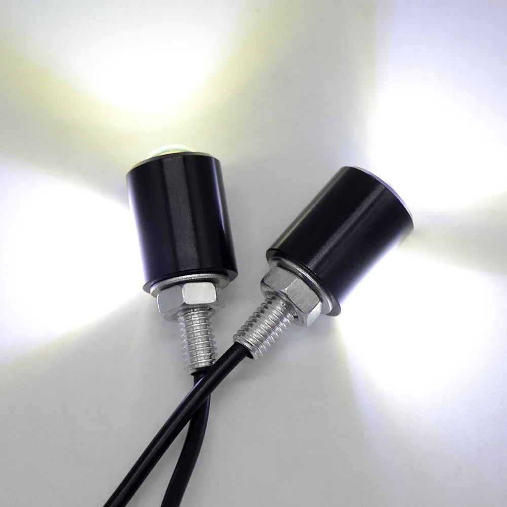 Universal Motorcycle LED Eagle Eye Shape Mini License Plate Light Turn Signal Turn Indicator Tail Rear Light Brake Fog Lamp Bulb