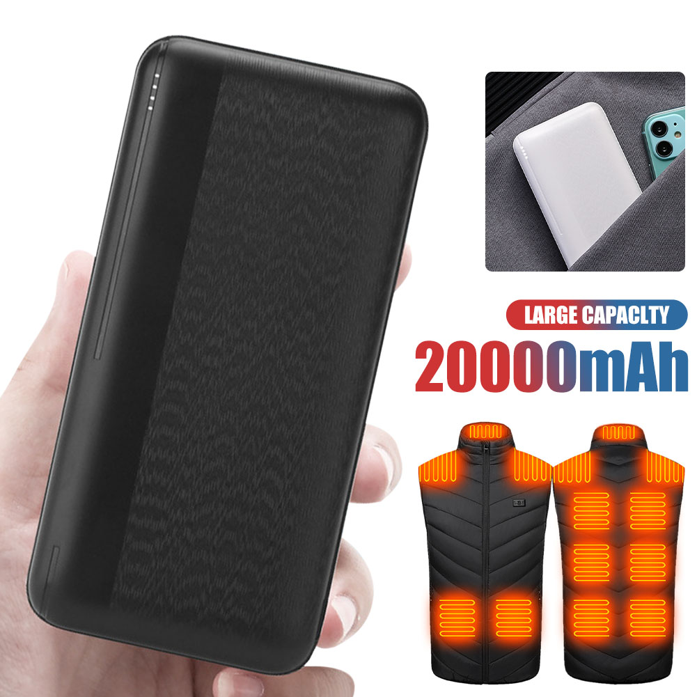 20000mAh 5V 2.1A  Fast Charging Power Bank Portable External Battery For Heating Vest Jacket Underwear