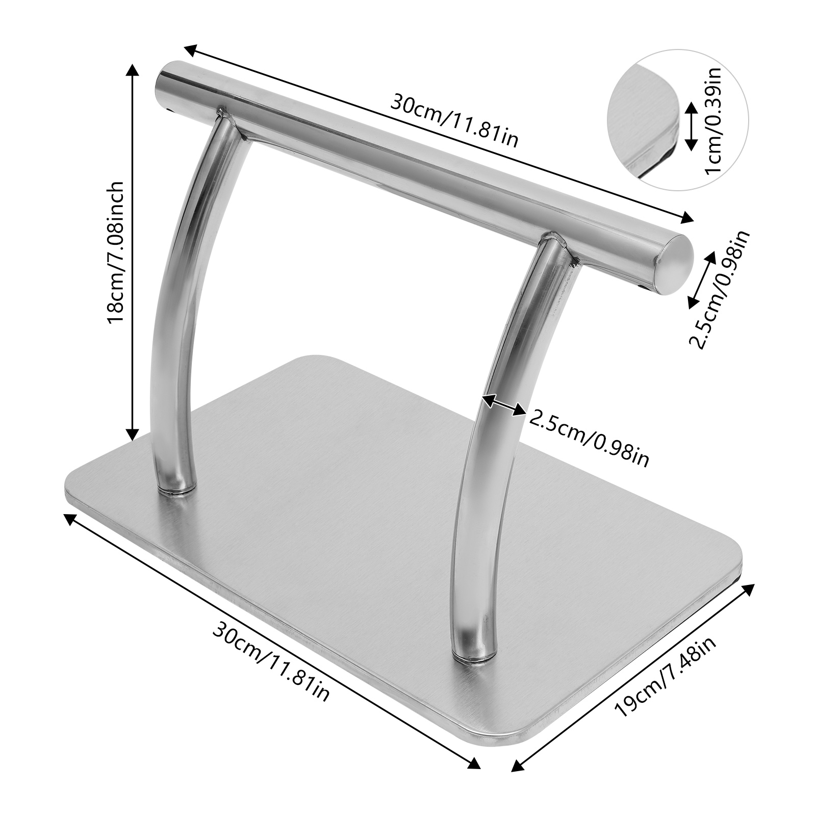 Chaise de barbier en acier inoxydable, repose-pieds pour salon de coiffure, support de pied, accessoires pour magasin de tatouage