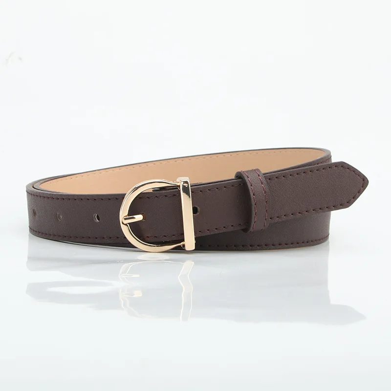 Nuevo cinturón de estilo coreano para mujer, cinturón fino con hebilla, cinturón suave de lujo a la moda para pantalones vaqueros, cinturón de cuero PU