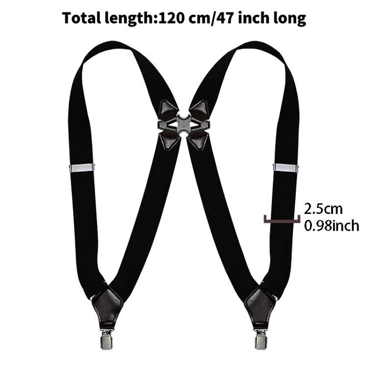 ヴィンテージサスペンダー大人女性男性 2.5 センチメートル幅クロスオーバーバック 2 サイドクリップ調節可能な弾性ズボンブレースストラップ