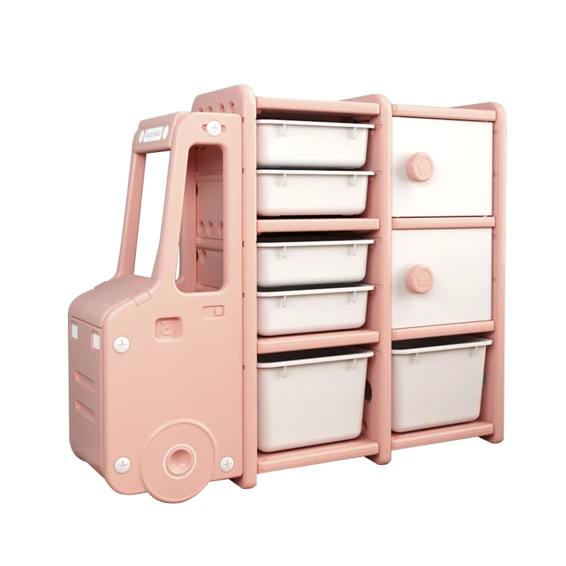 High quality solid children's toy shelf children's baby storage wardrobe cabinet car modeling locker shelf