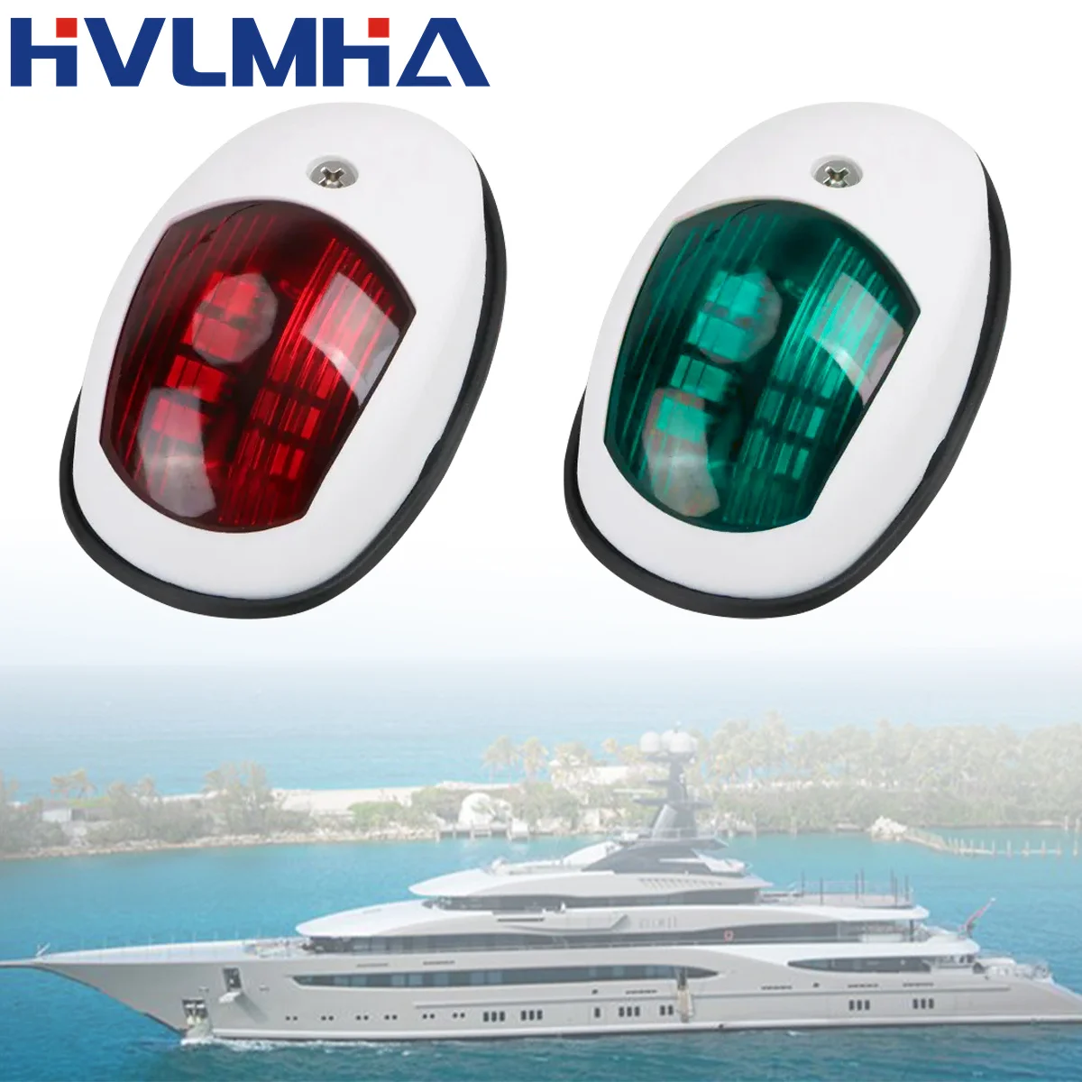 Jachtowe światło nawigacyjne Wodoodporne światło nawigacyjne LED Marine Sounding Light Czerwone i zielone światło morskie 12V 24V 2 szt.