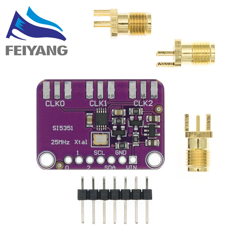 1 peça dc 3v-5v si5351a si5351 i2c gerador de relógio módulo de placa de fuga gerador de sinal relógio 8khz-160mhz para arduino