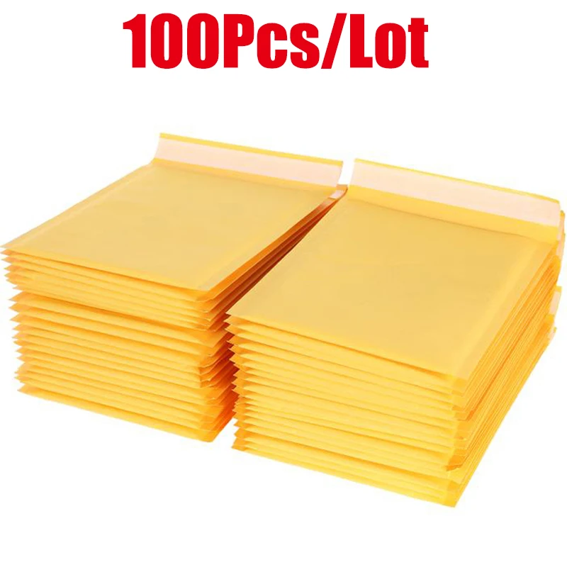 100 Cái/lốc Kraft Giấy Bong Bóng Bao Thư Túi Khác Nhau Thông Số Kỹ Thuật Nhân Viên Đưa Thư Đệm Vận Chuyển Bao Thư Có Bong Bóng Túi Đưa Thư