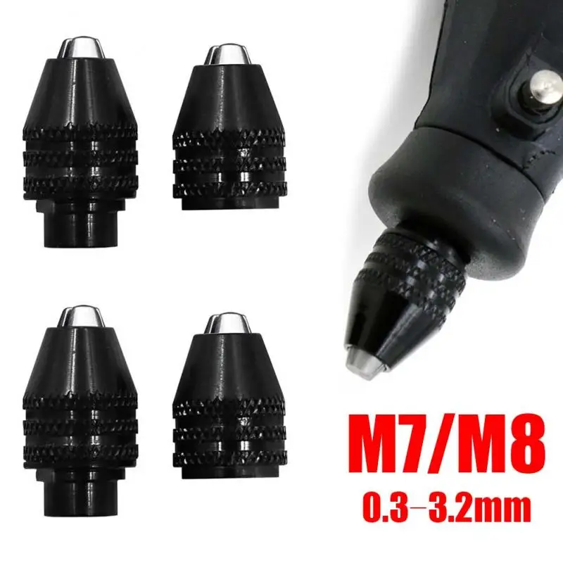 Portabrocas múltiple de 0,5-3,2mm, Mini adaptador de broca sin llave de cambio rápido de 3 mandíbulas para herramientas rotativas Dremel, accesorios de grabado