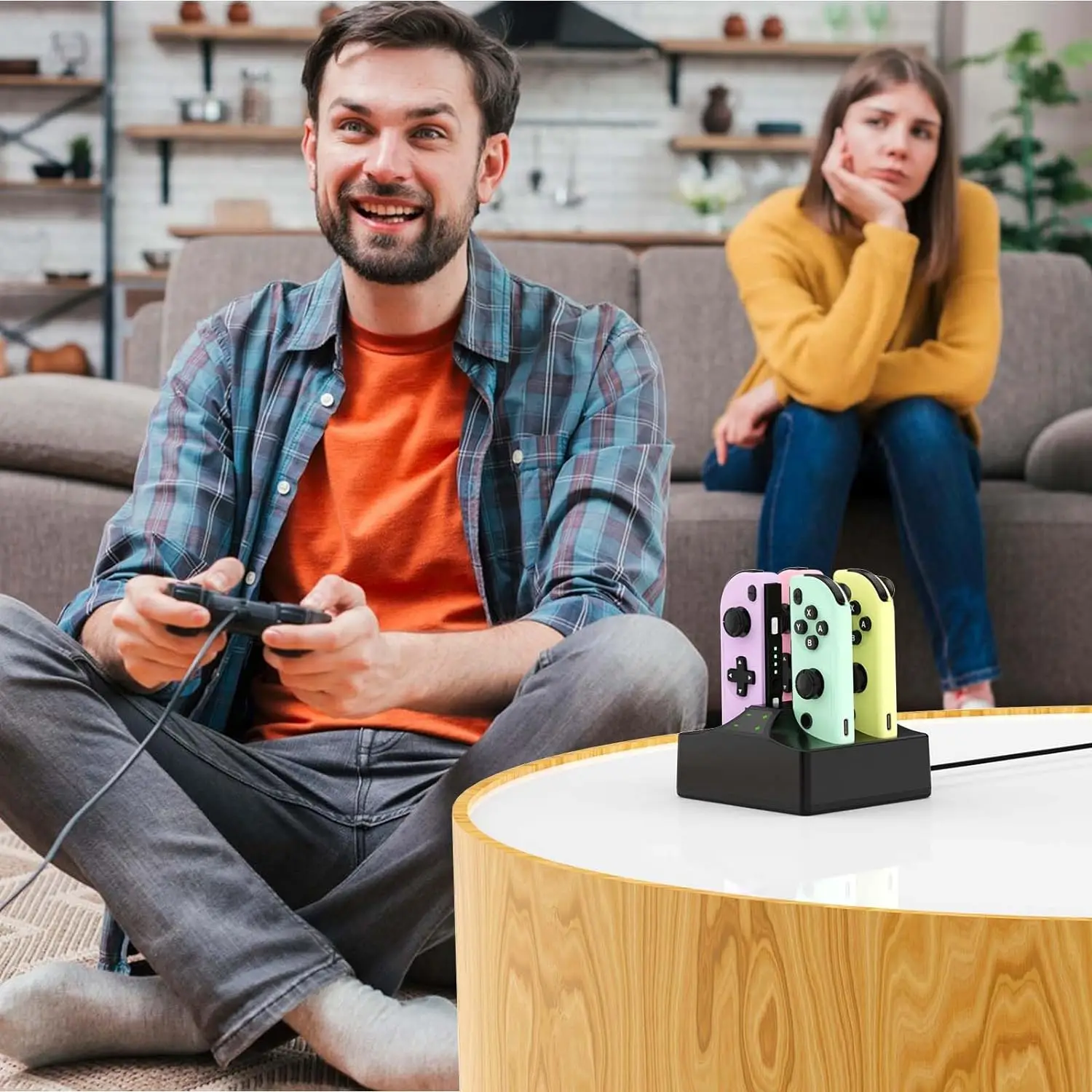 Estación de carga para Switch/Switch 2 Joy Con controlador base de carga 4 en 1 Nintendo Switch Joy Con 2 cargador accesorios para juegos