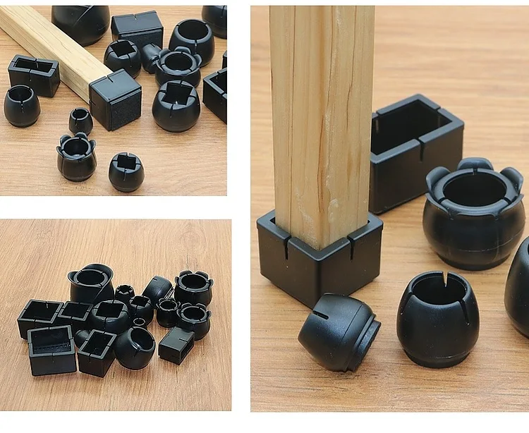 12Pcs Silicone Table Chair Leg Mat Non-slip Table Chair Leg Caps Foot Protection Bottom Cover Pads Wood Floor Protectors