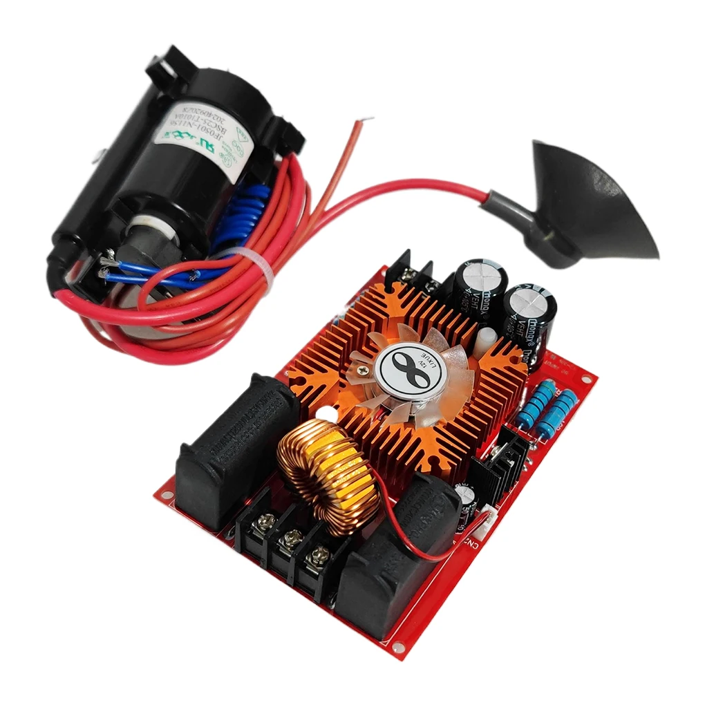 Kit electrónico DIY 250W 15A DC12-30V ZVS bobina Tesla Flyback controlador bobina de encendido SGTC generador Marx con ventilador placa de alto voltaje