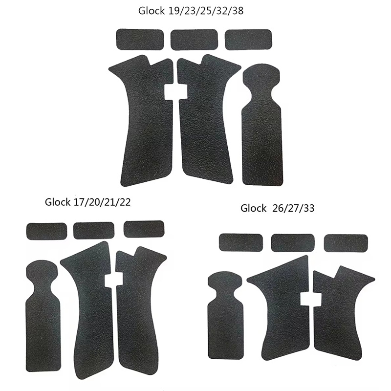 Gunsmith 권총 고무 그립 테이프 랩 글록 17 19 20 25 26 33 38 권총 무기 장비 보호 스티커 비 연마