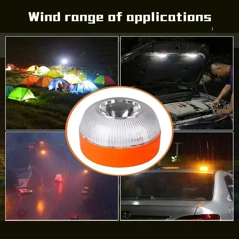 ใหม่ล่าสุดแบบพกพาไฟฉุกเฉินรถฉุกเฉิน Beacon Light สีส้ม/สีฟ้า/สีแดง Magnetic Induction Strobe Light ไฟฉายกันน้ํา