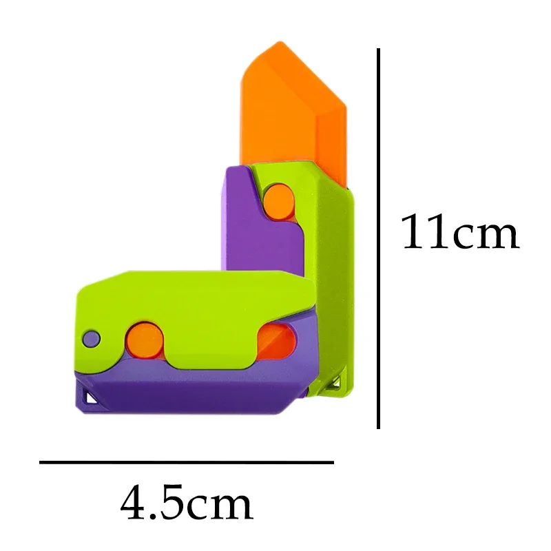3D แครอทแรงโน้มถ่วงมีด Fidget ของเล่นเด็ก Decompression Push Card ของเล่นขนาดเล็ก 3D การพิมพ์พลาสติกแครอทมีด Dropshipping