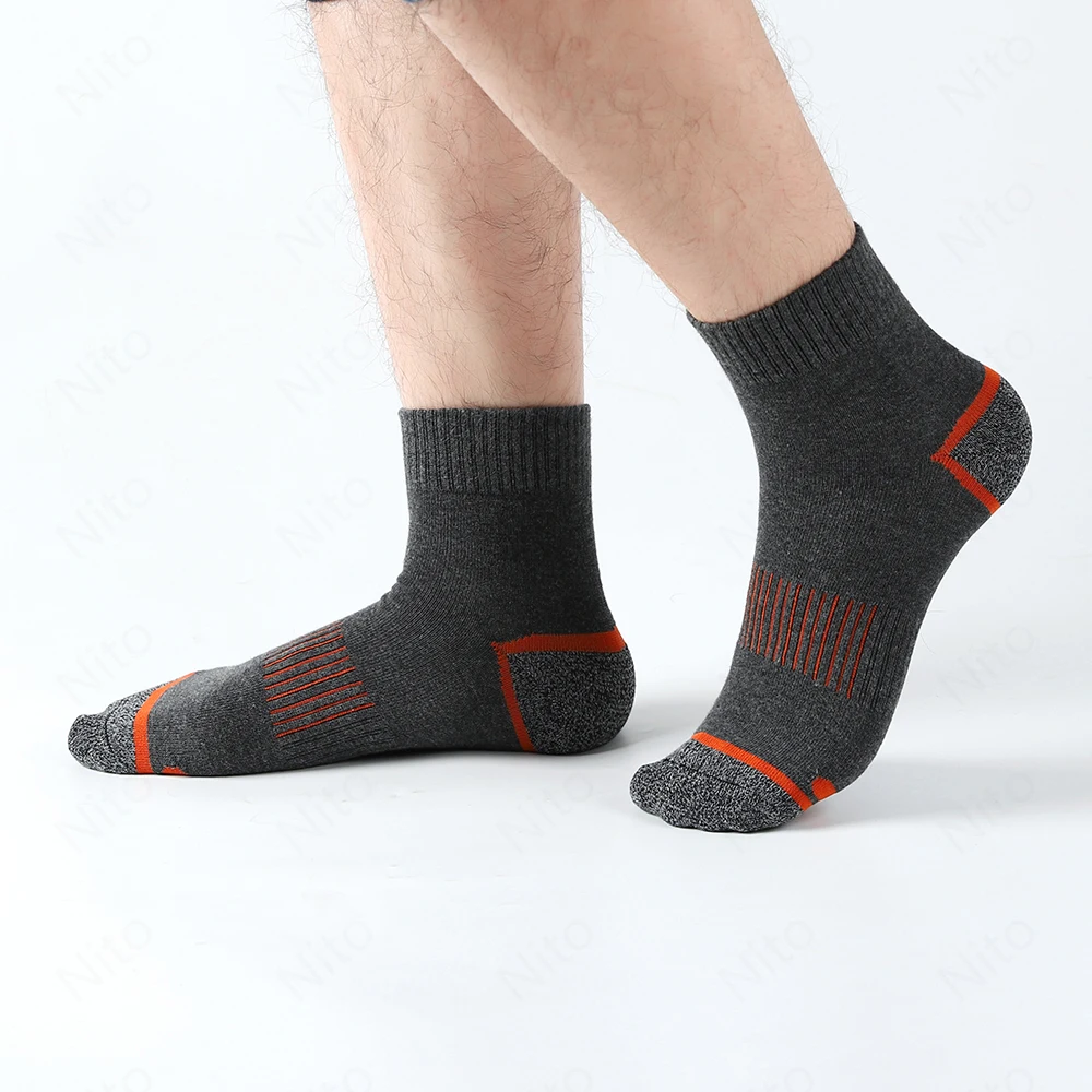 Lote de calcetines de alta calidad para hombre, calcetines deportivos transpirables informales para correr, 5 pares de calcetines de algodón para hombre, calcetines negros de invierno para hombre, talla grande 38-45