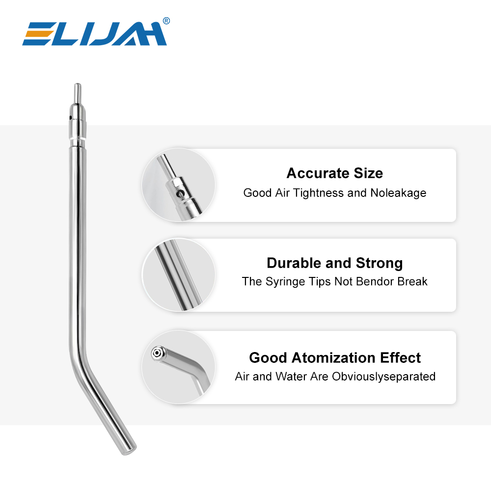 10 stks Rvs Dental Air Triple Spuit 3 Way Dental Air Waternevel Spuit Nozzles Tips Voor Tanden Whitening