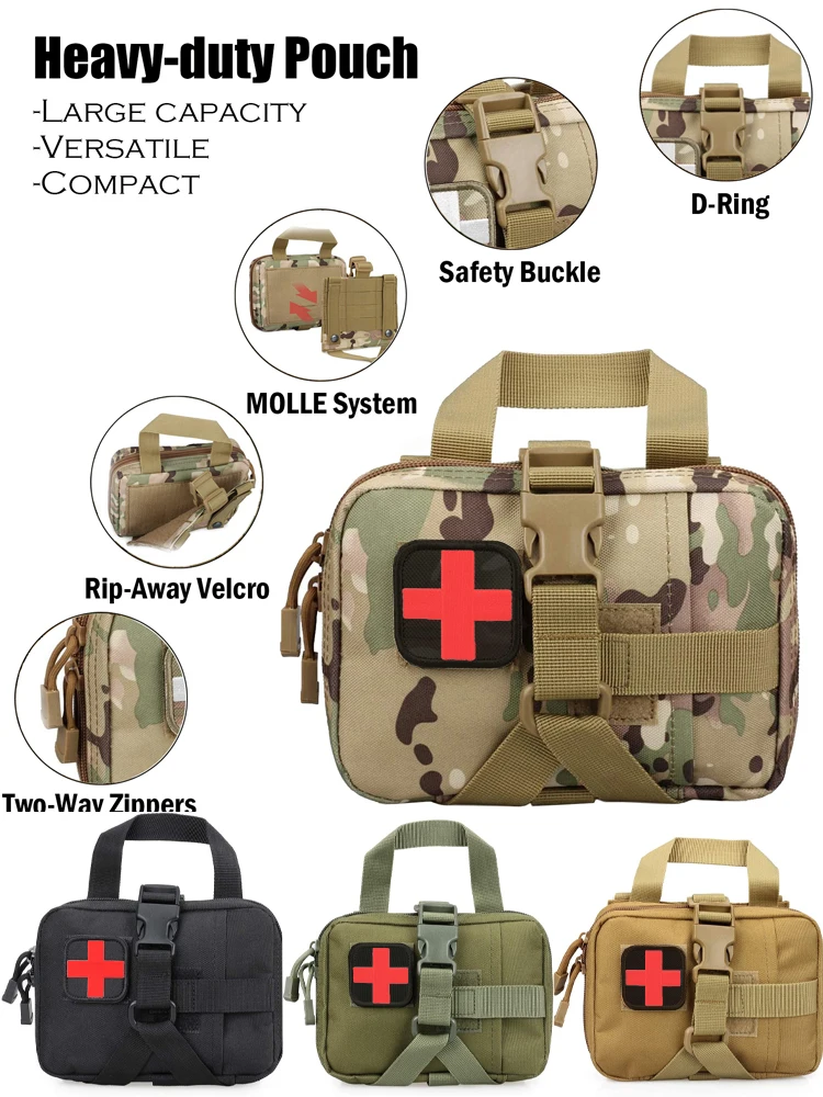 Erste-Hilfe-Tasche Upgrade Taktische EMT-Tasche Rip Away Molle Medizinisches Kit IFAK Tear-Away Travel Outdoor Wandern Mergency Survival Kit