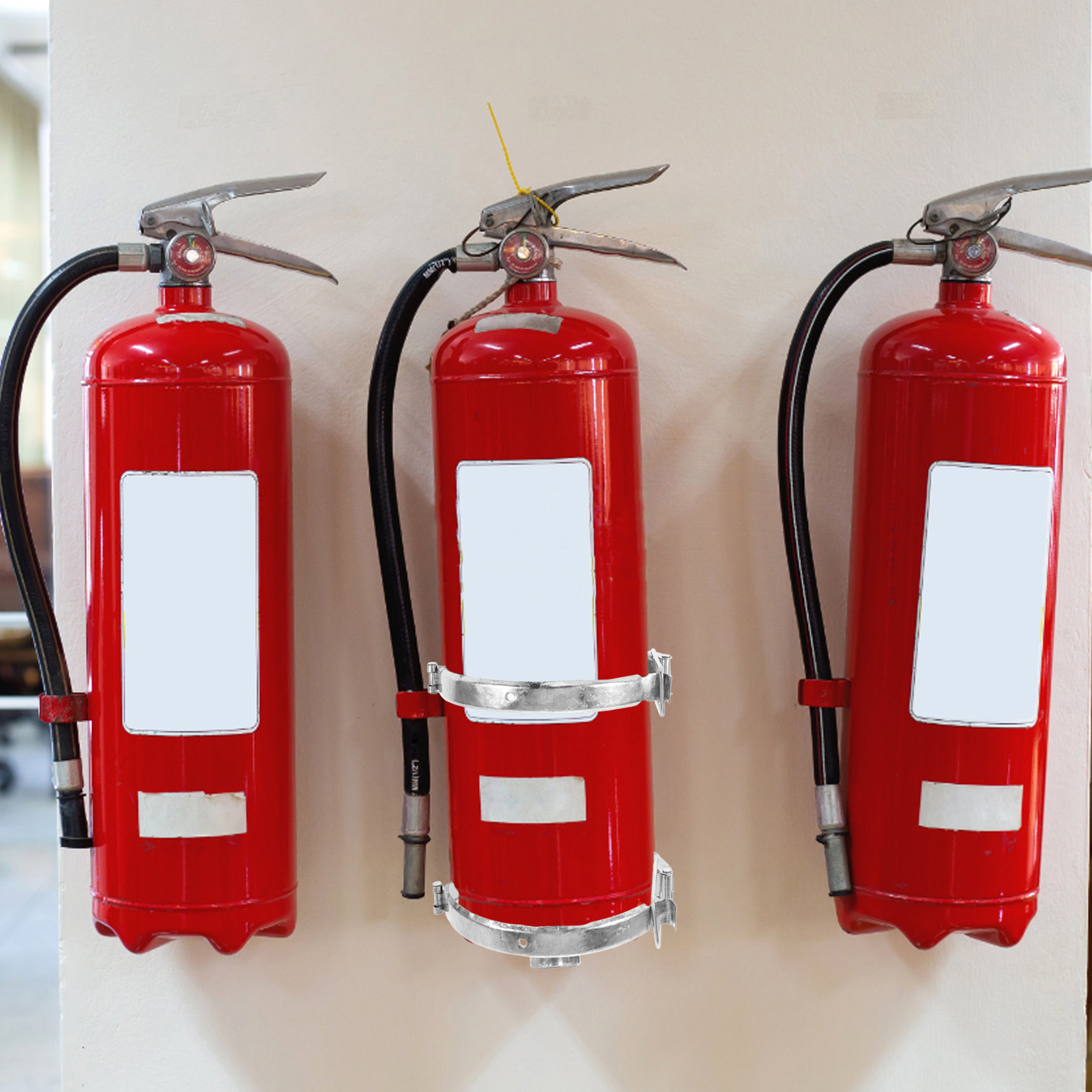 2PCS Feuerlöscher Halterung Edelstahl Halterung Haken Home Office Wand Aufhänger Platzierung Schrank Stehen