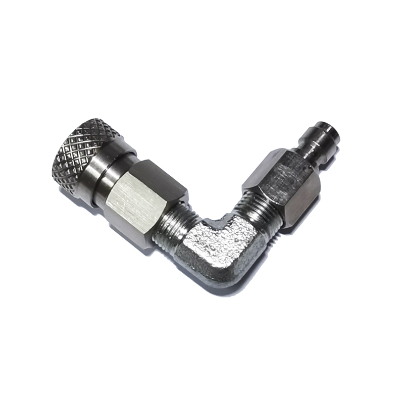 Adaptador de relleno macho y hembra de conexión rápida, ajuste de desconexión, relleno de 90 grados, estándar, 8mm, QD