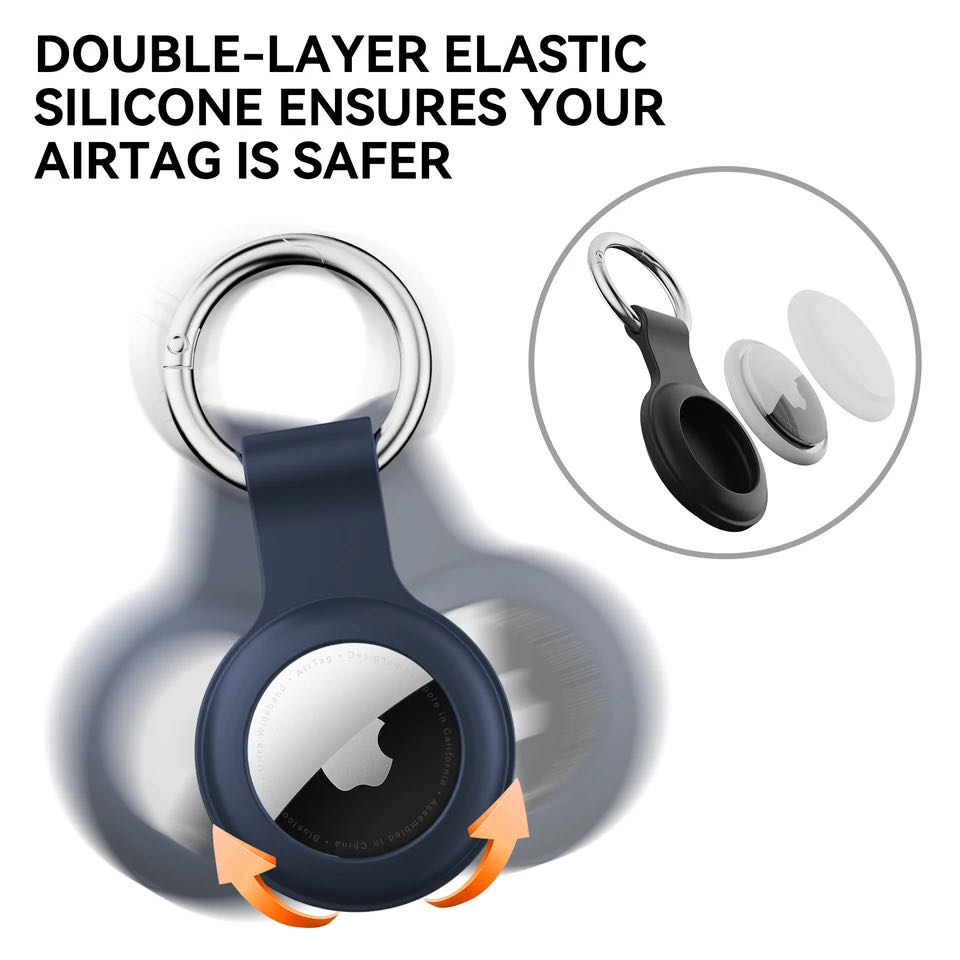 สําหรับ Apple Airtags กรณีซิลิโคนเหลวเปลือกป้องกันอุปกรณ์เสริม Tracker Anti-Scratch พวงกุญแจ Air Tag กรณี