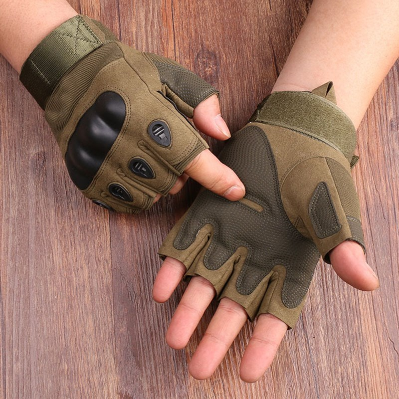 Herenhandschoenen met halve vingers Outdoor tactische handschoenen Sportschieten Jacht Airsoft Motorfietshandschoenen
