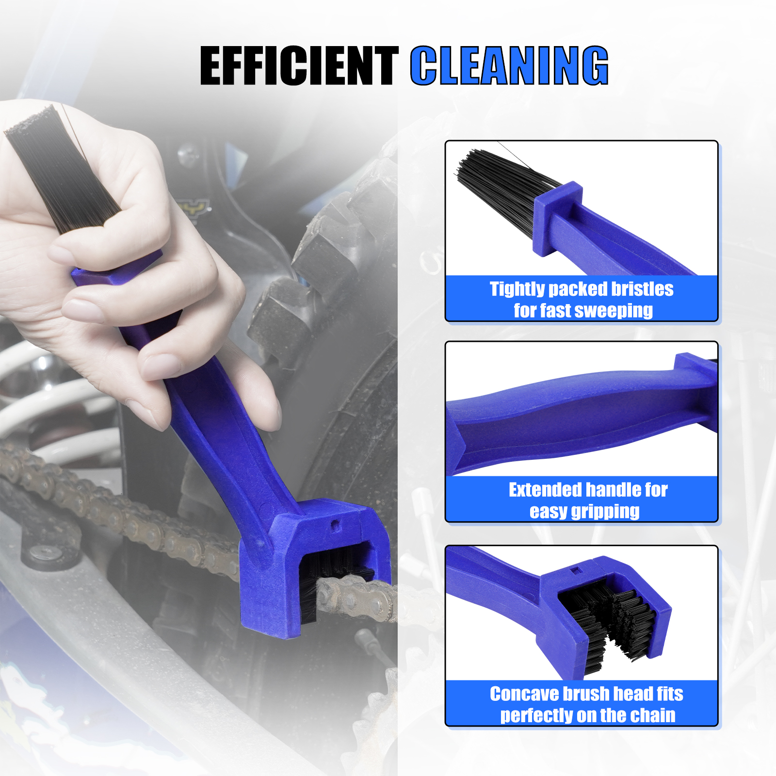 NICECNC-cepillo limpiador de cadena de bicicleta y motocicleta, herramienta de limpieza, cepillo de limpieza para KTM Yamaha BMW Husqvarna Kawasaki Suzuki Ducati Honda