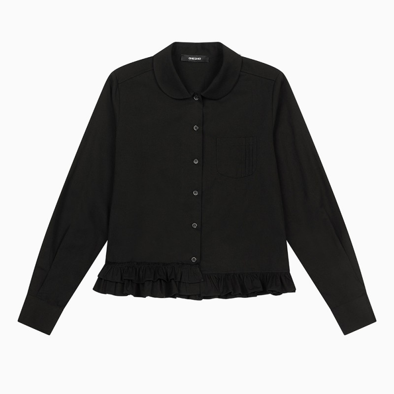 KUSAHIKI 2024 秋の新不規則な多用途フリルパッチワーク白シャツファッション韓国の女の子ブラウストップ Vetement ファム