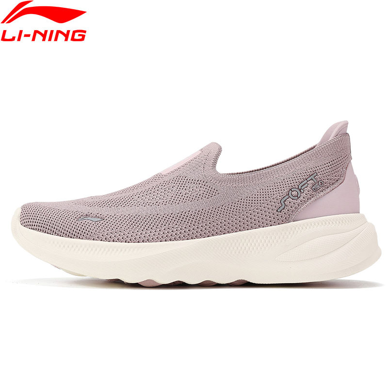 Li-ning mujeres SOFT GO 2 KNIT Slip-on zapatos casuales para caminar cojín transpirable forro Flexible zapatillas deportivas cómodas AGLV018