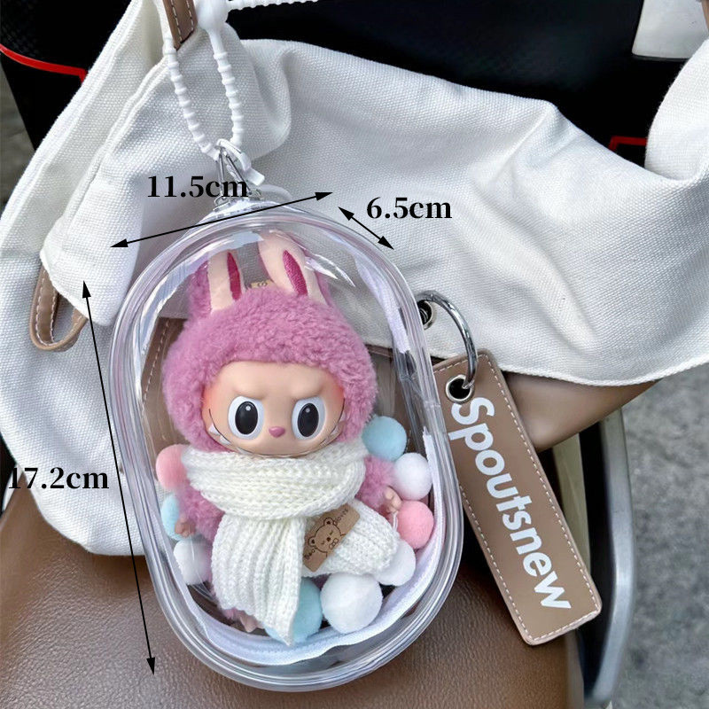1ชิ้นถุงตุ๊กตาไวนิลสำหรับ labubu ตุ๊กตาผ้า OUT BAG 15cm Plush DUST DUST Doll (ไม่มีตุ๊กตา) #466359