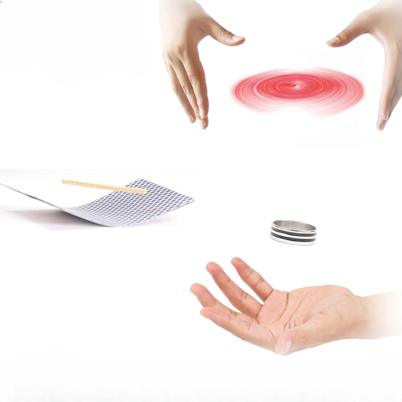 Anéis de pôquer voadores educacionais, cartões de fluxo, anéis divertidos, adereços de show de magia de rua para iniciantes