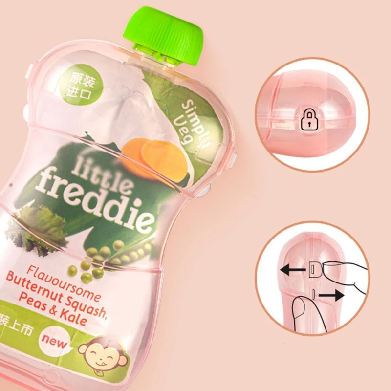 Baby Squeeze Proof Food Pouch, Crianças Fruit Purê Bag, Auto-alimentação, Multipurpose Food Pouch Holder
