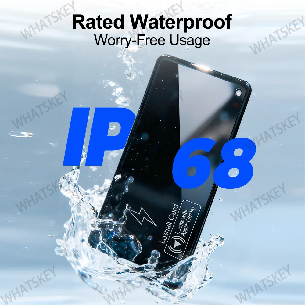 Acrylmaterial, glatte Spiegeloberfläche, tragbare Geldbörse, Anti-Verlust-Karte, globale Positionierung, GPS, Itag für iOS, iPhone, Find My Device